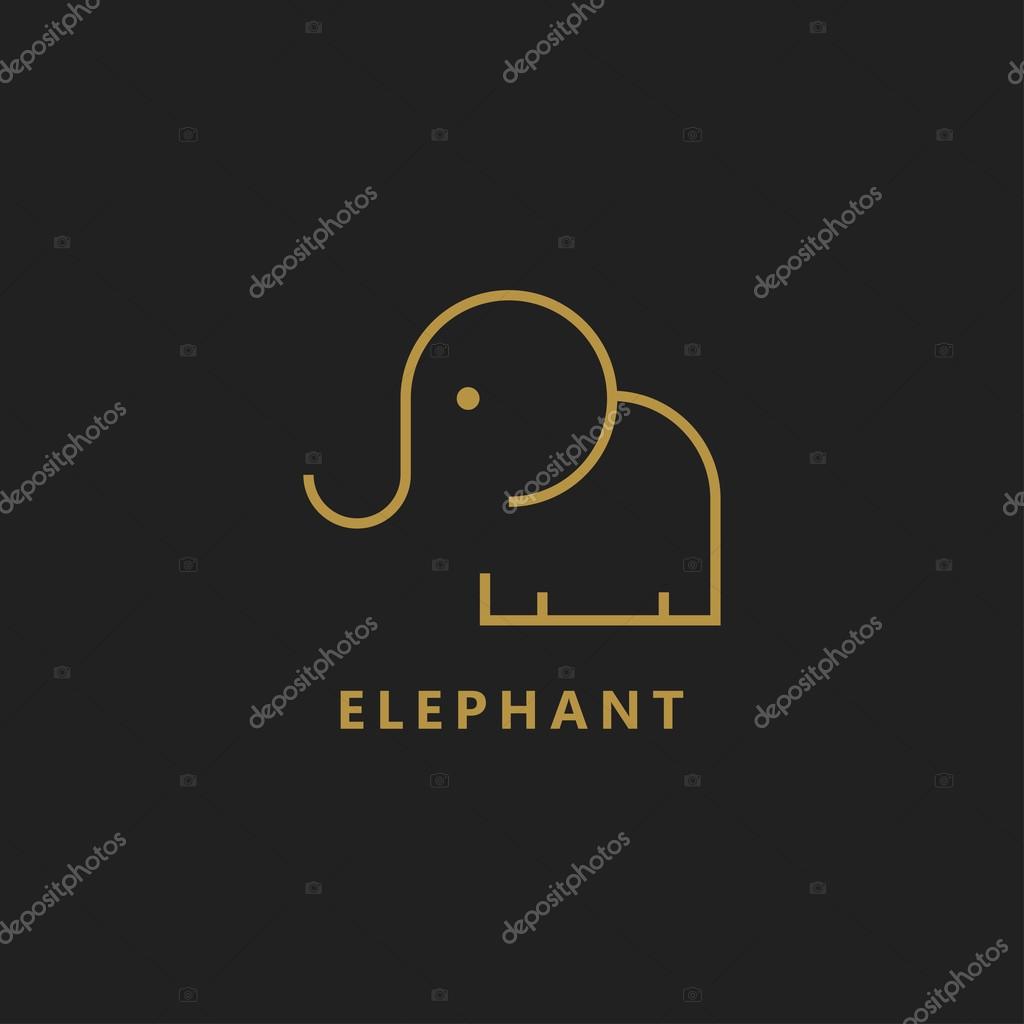 Geometric Elephant vector illustration logo
