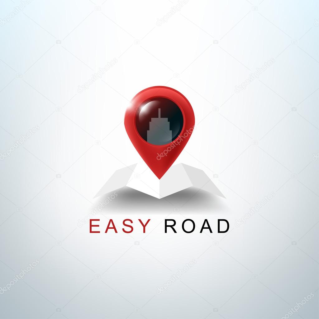 Realistic navigation logo
