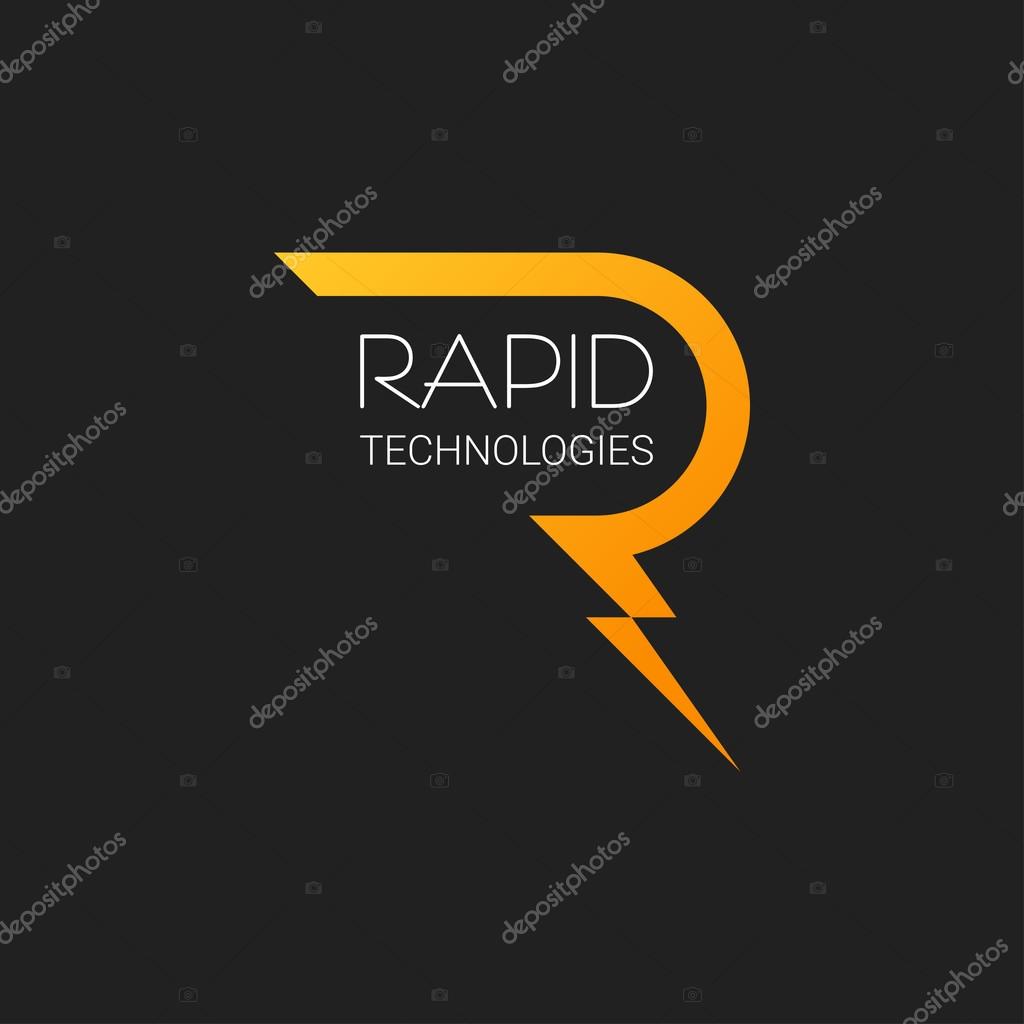 Letter R orange logo Vector design template