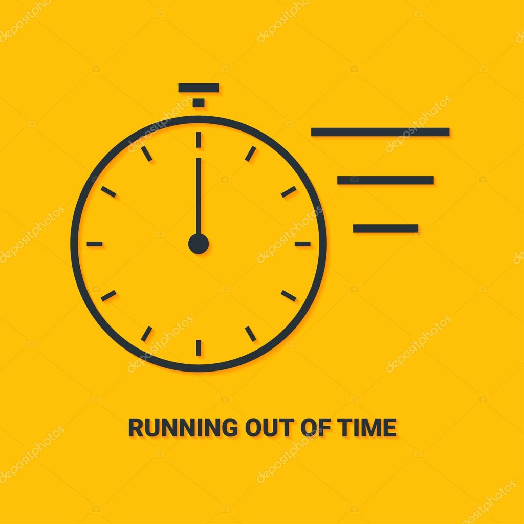 Hurry up concept with clock. Running out of time vector illustration