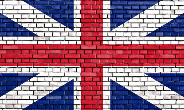 Old Union Flag Painted Brick Wall — Stock Photo, Image