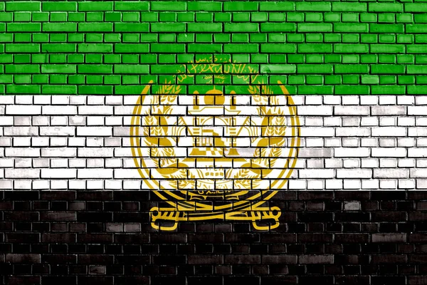 Stará Afghánská Vlajka Namalovaná Cihlové Zdi — Stock fotografie