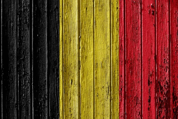 挂在木制框架上的比利时国旗 — 图库照片