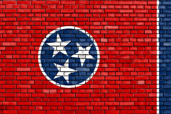 Flagge Von Tennessee Auf Ziegelwand Gemalt — Stockfoto