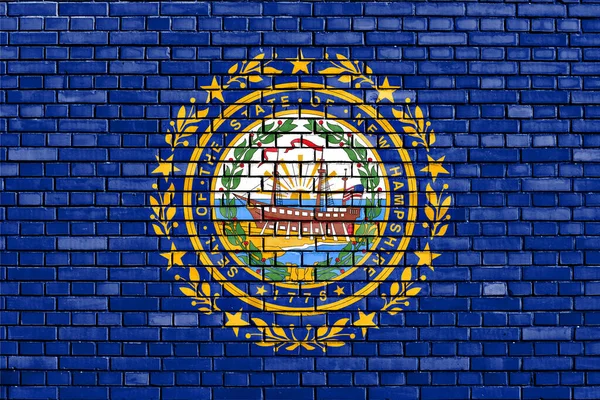 Bandiera Del New Hampshire Dipinta Muro Mattoni — Foto Stock
