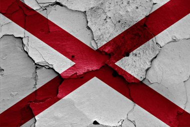 Çatlak duvarda Alabama bayrağı