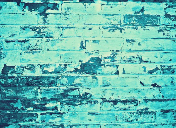 Detail Cyan Brick Wall — Stock Photo, Image