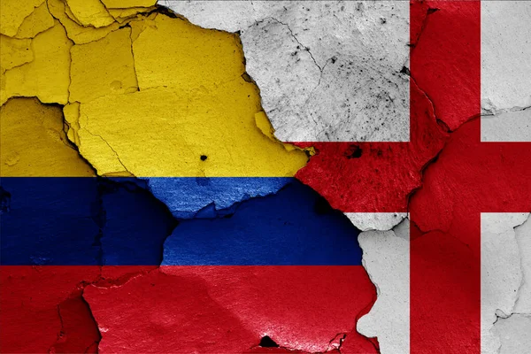 Kolombiya Ngiltere Bayrakları — Stok fotoğraf