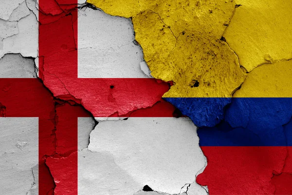 Ngiltere Kolombiya Bayrakları — Stok fotoğraf
