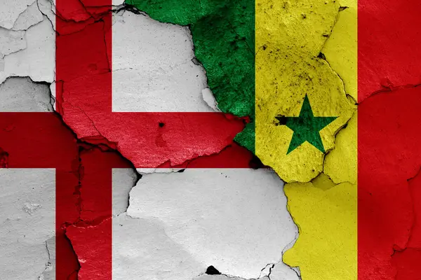 Bandiere Dell Inghilterra Del Senegal — Foto Stock
