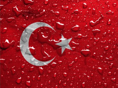 Türkiye'nin bayrak ile yağmur damlaları