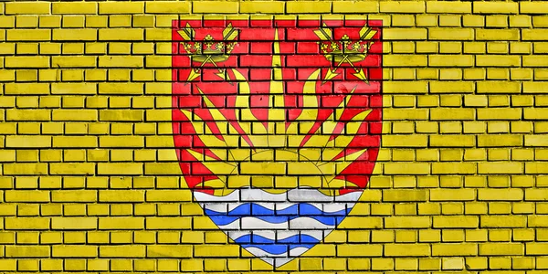 Bandeira de Suffolk pintado na parede de tijolo — Fotografia de Stock