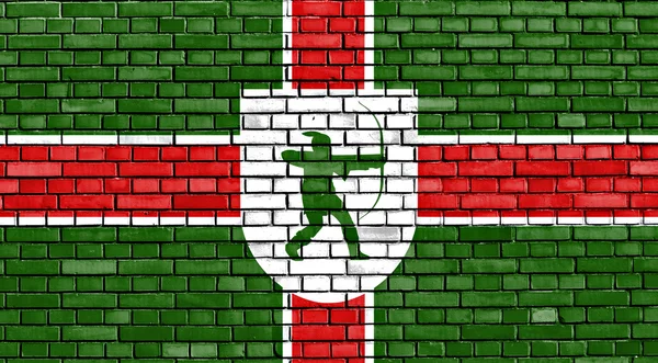 Flaga Nottinghamshire malowane na mur z cegły — Zdjęcie stockowe