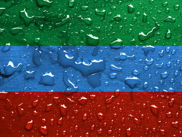 Vlag van Dagestan met regen druppels — Stockfoto