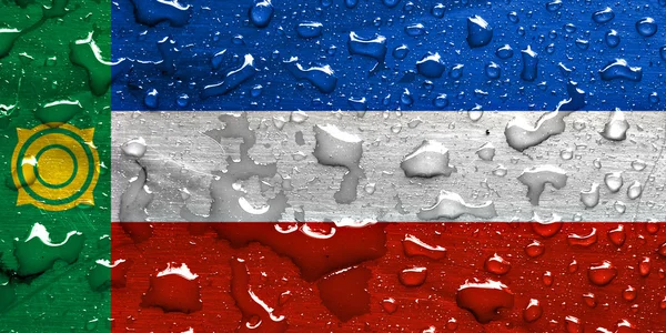 Vlag van Chakassië met regen druppels — Stockfoto