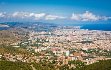 tibidabo, İspanya Barselona panoramik görünüm