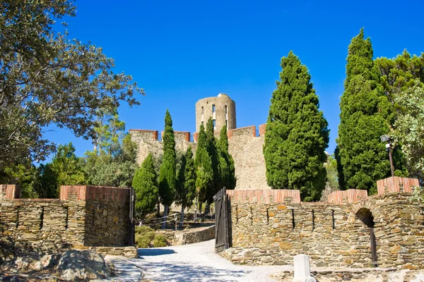 Fort Saint Elme entre Port-Vendres e Collioure, Mediterrâneo, Pyrenees Orientales, Roussillon, França — Fotografia de Stock