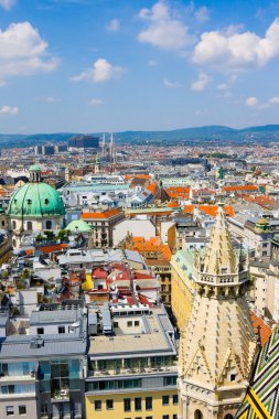 olarak görülen Aziz stephan (stephansdom) Katedrali, Avusturya Viyana havadan görünümü