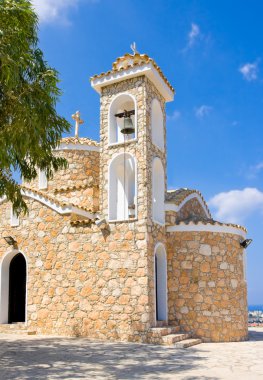 Church of Ayios Ilias - ancient orthodox temple XIV century on top of small hill. Protaras, Famagusta District, Cyprus clipart