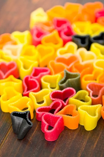 Italian pasta hearts shaped — Stock Photo, Image