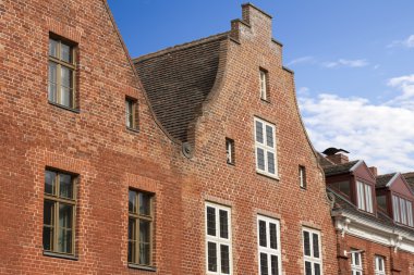 Tuğla cephe tipik Hollanda evlerin