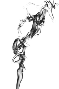 Siyah duman beyaz arkaplanda izole edildi