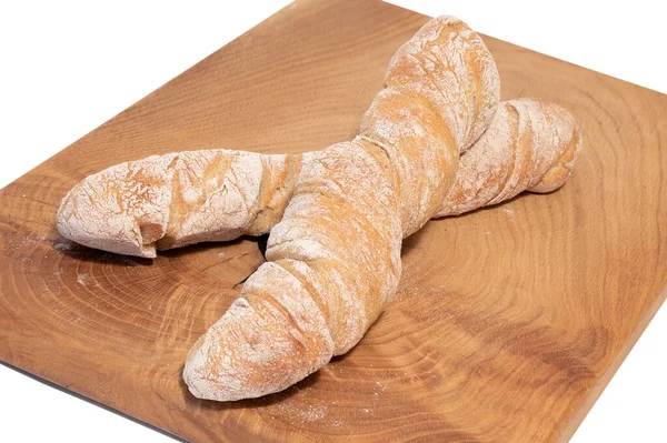 Freshly Baked Root Bread Wooden Board — Stock Photo, Image