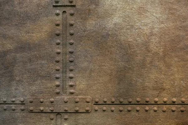 Grunge placa de metal com rebites como fundo — Fotografia de Stock