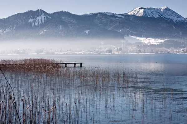 Zima w jeziora Tegernsee, Bavaria, Niemcy — Zdjęcie stockowe