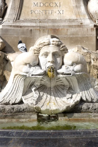 Scultura sulla fontana di Giacomo della Porta a Roma — Foto Stock