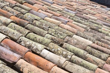 Fransa'da görülen geleneksel eski döşenmiş çatı