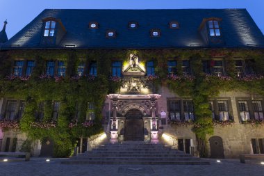 Quedlinburg townhall, Almanya, gece