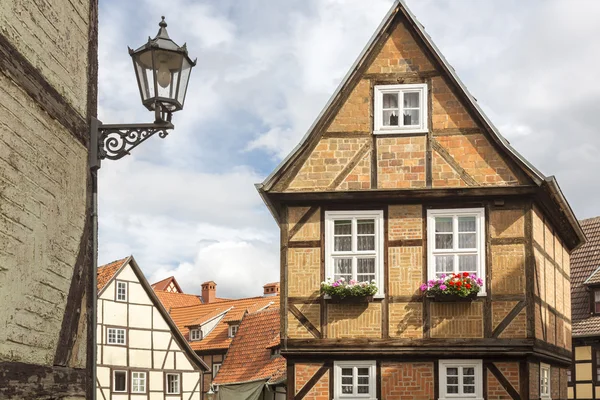 Renoverade korsvirkeshus i Quedlinburg, Germany — Stockfoto