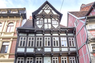 Yarı ahşap ev kasabada Quedlinburg, Almanya