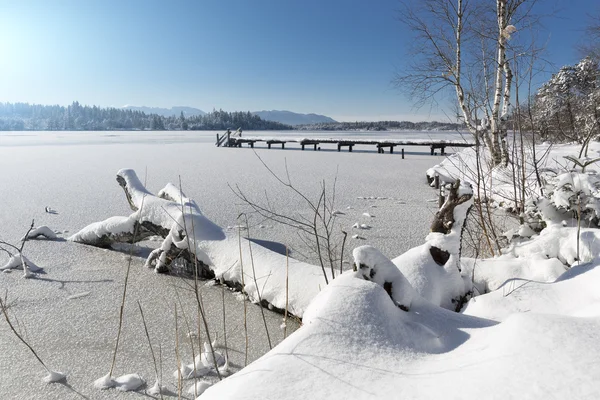 Озеро Кирхзе в Баварии, Германия, зимой — стоковое фото