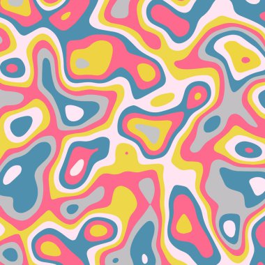 Vektör çizimi. Çeşitli yuvarlak şekiller oluşturan kompozisyon ile modern biçim soyutlaması.