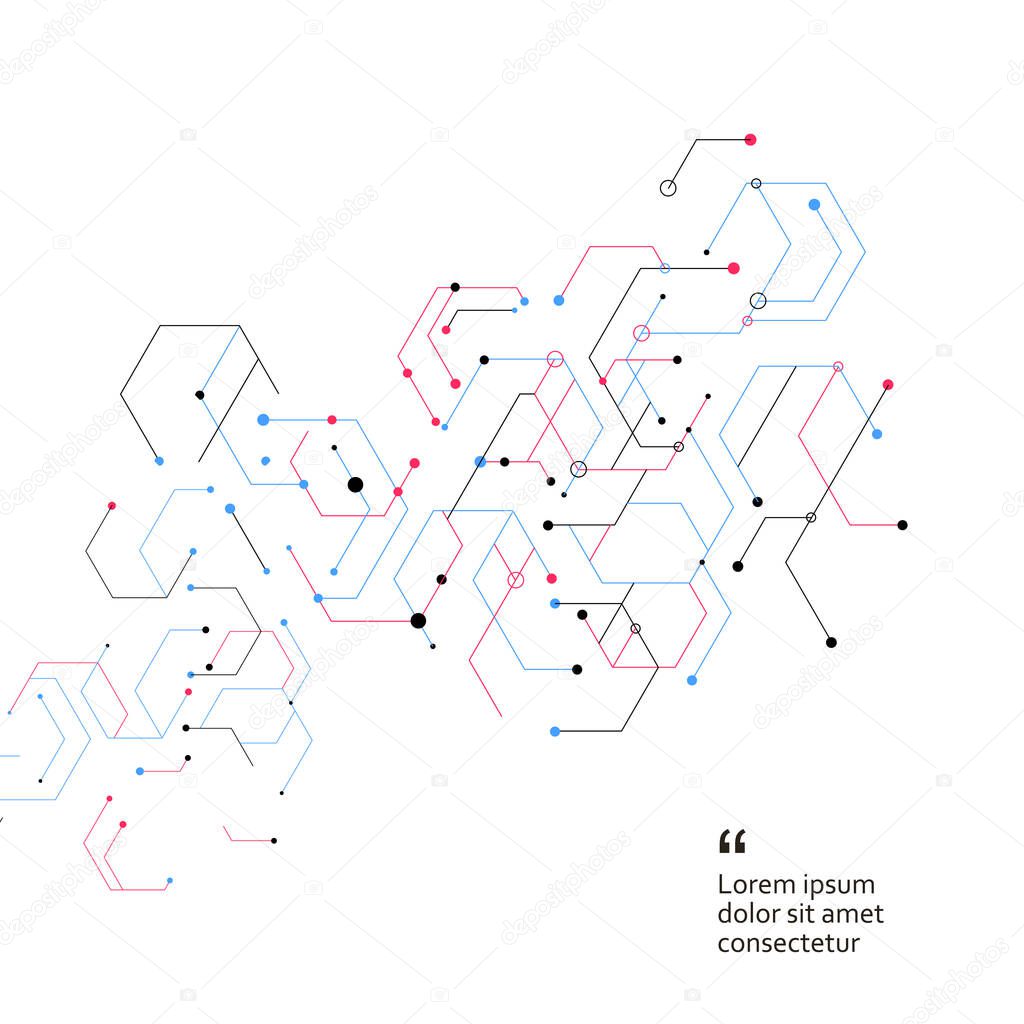 Vector design template. Communication concept. Abstract tech design with hexagon