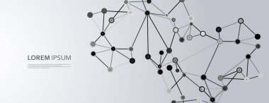 Soyut moleküller arkaplanı birbirine bağlar. Dijital arka plan. Modern soyut kavram. Ağ bağlantısı yapısı. Biyoteknoloji vektör arkaplanı. Bilgi teknolojisi