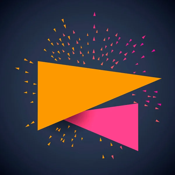 Zwei Dreiecke orange rosa. Spaß moderne Geometrie Hintergrund. — Stockvektor