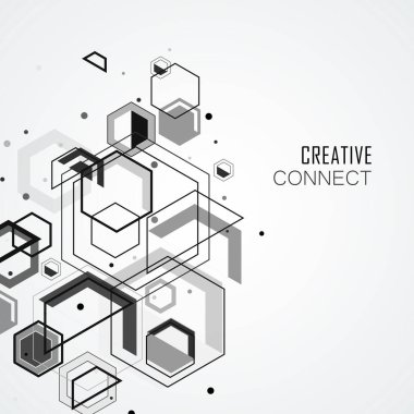 Broşür tasarımı için modaya uygun bir pankart. Vektör tasarım şablonu. Düz soyut tasarım. Soyut geometrik desen