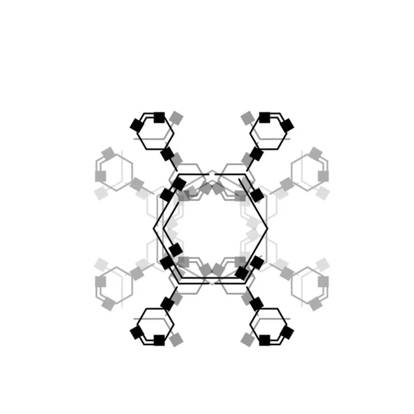 Ilustración abstracta vectorial. Fondo azul. Estructura molecular — Vector de stock