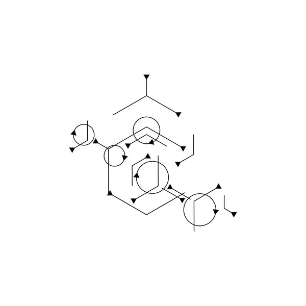 Molekulare Zellverbindung. Internettechnologie. Biologiewissenschaftlicher Hintergrund. Abstrakter geometrischer Hintergrund — Stockvektor