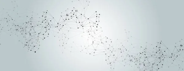 Veri bağlantısı kavramı. Bilimsel çokgen arka plan. Duvar kağıdı tasarımı için bağlantı çizgileri ve noktalarıyla soyut illüstrasyon