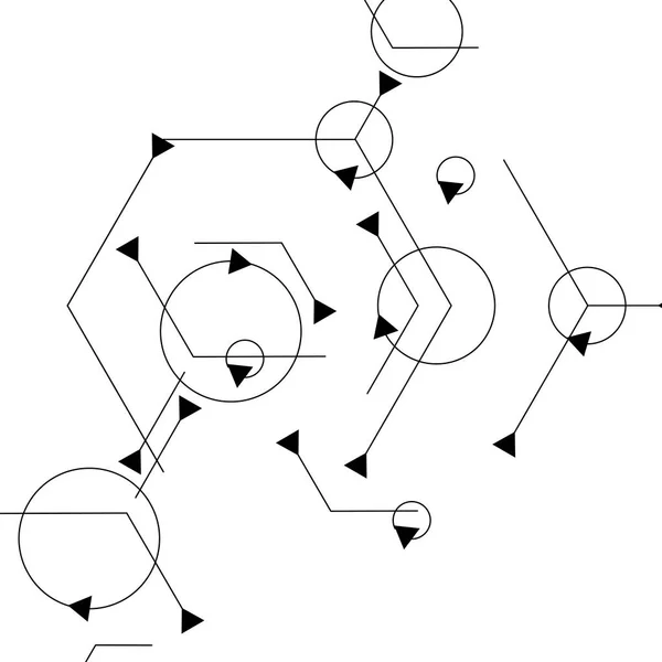 分子细胞连接。互联网技术。生物科学背景。几何背景摘要 — 图库矢量图片