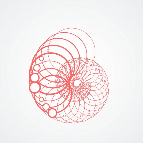 Circle connect twirl pour la conception de bannière. Modèle d'art abstrait. Design futuriste. Contexte de la technologie numérique. Web, graphique, bannière. Texture de fond blanche — Image vectorielle