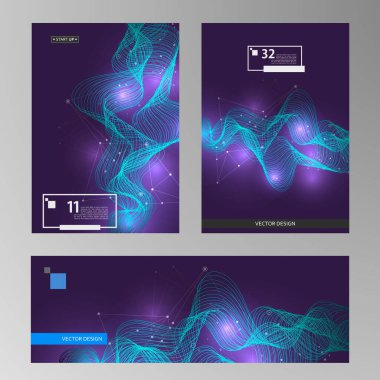 Sıvı Çizgili Soyut Kartlar. Kapaklar, Pankartlar, Posterler, İlanlar ve Sancak Tasarımları İçin Başvurulabilir.