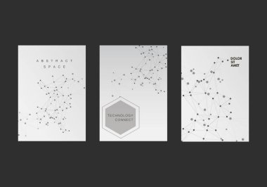 Ağ bağlantısı yapısı. İletişim simgesi. Vektör kapağı tasarım şablonu