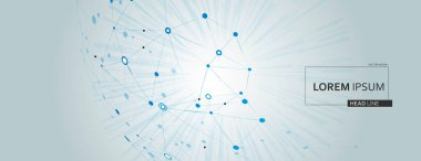 Çizgileri noktalarla birleştirmek, her amaç için harika bir tasarım. Vektör yarım ton çizimi. Arkaplan çizimi. Beyaz arka plan. Fütürist tasarım. Vektör çizimi