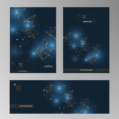 Broşür tasarımı için soyut tarz kapak şablonları. Modern tasarım öğesi. Düz iş konsepti. Vektör bağlantısı illüstrasyonu. Basit vektör web pankartı
