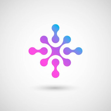 Beyaz arkaplanda molekül simgesi. Vektör illüstrasyonu